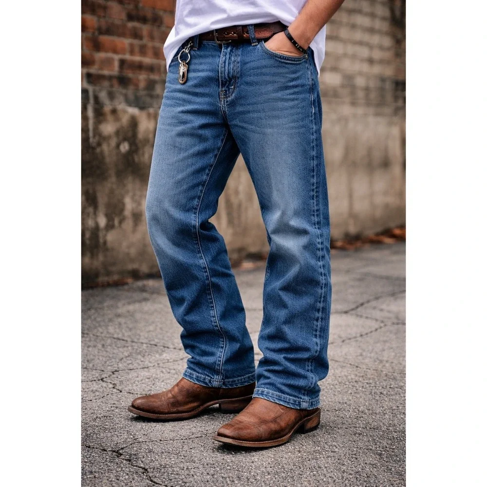 American Eagle‎ Bootcut Jeans Mens 38x30  Blue Y2K Vintage Faded Wash